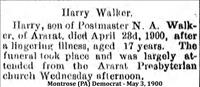 Walker, Harry (Funeral Notice)